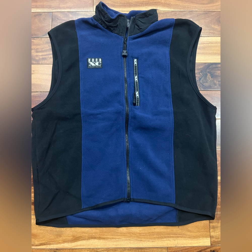 VTG Sporthill Koch XC Blue and Black Fleece Vest Mens M